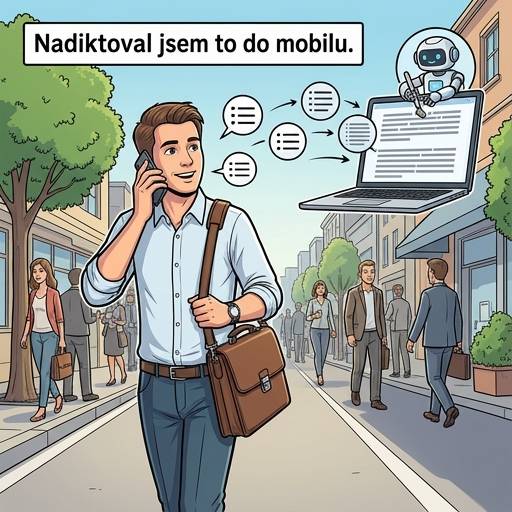 Nadiktoval jsem to do mobilu