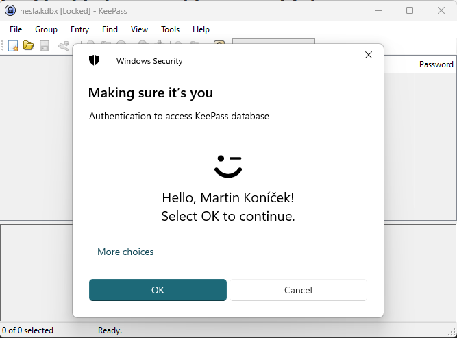 Windows Hello in KeePass